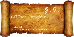 Göncz István névjegykártya